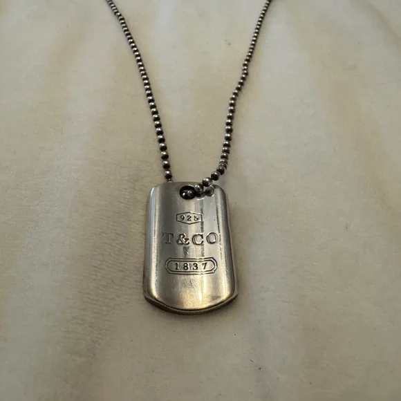 Tiffany & Co. 1837 Silver Dogtag Pendant Necklace - Sterling Silver - Picture 3 of 11